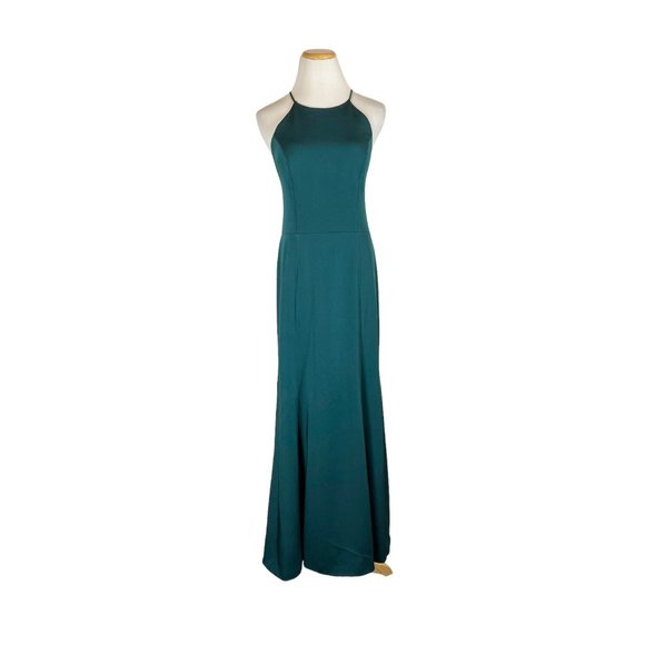 Jenny Yoo Collection Size 10 Green Dress Gown Strappy Tie Back - Picture 3 of 11